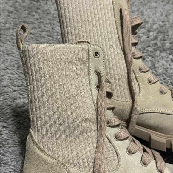 Steve Madden Women's Suede & Leather Combat Boots - Picture 2 of 7